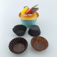 Solide Mattschwarze Einfarbige Geriffelte Fettabweisende Hitzebeständige Einweg-Muffinförmchen für Cupcakes Zuhause Geburtstagsfeier
