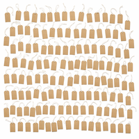 Étiquettes suspendues en papier kraft vierges avec ficelle |   Étiquettes cadeaux marron avec œillet métallique doré et corde en coton pour vêtements