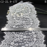 Dentelle Chantilly en gros pour vêtements de nuit féminins, bordure florale en dentelle Chantilly de 32 cm de largeur