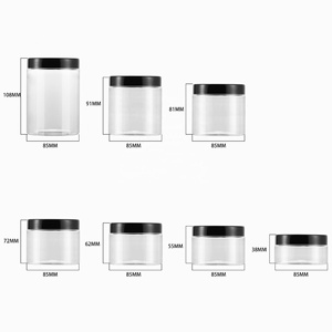 Tarro Cosmético para Mascotas en Oferta, 150g 250g 4oz 8oz, Tarro de Plástico Transparente para Exfoliante Corporal y Crema con Tapa Negra o Blanca - Product Image 2