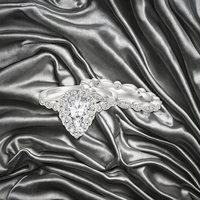 Bague OLAN de luxe en argent sterling 925 plaqué or avec moissanite taille poire 1,5 carat, bijoux de mariage tendance avec pierre latérale marquise
