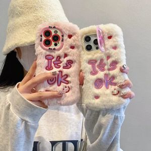 Mignon 3d floue en peluche <span class=keywords><strong>coque</strong></span> <span class=keywords><strong>de</strong></span> téléphone portable pour iphone 11 12 13 14 15 16 pro max couverture <span class=keywords><strong>de</strong></span> téléphone à la main - Product Image 5