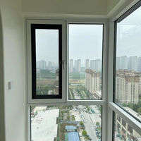 Ventanas Abatibles de Aleación de Aluminio con Vidrio y Malla de Acero Inoxidable, Diseño de Persiana, Ahorro de Energía para Cocina de Apartamento