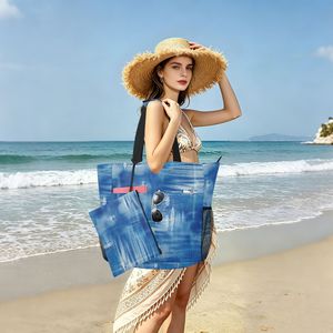 Custom <b>Large</b> <b>Beach</b> Tote <b>Bag</b> Waterproof with Inner Pockets and Mesh Side Pockets - Product Image 1