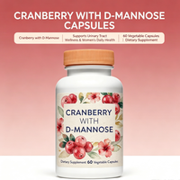 Capsules végétales de D-Mannose et Canneberge en vrac OEM, 60 unités, Fournisseur de Marque Privée, Distributeur de Marques Personnalisées