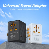 Adaptador de Viaje Universal de 65W 45W 35W con Puertos USB Tipo C, 4 Tomas de Corriente, 10A, Enchufe para EE. UU., Reino Unido y Australia, Conectividad Eléctrica Mundial