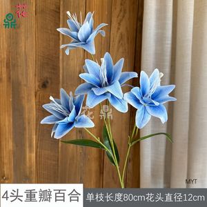 Hua Ding <b>Artificial</b> <b>Lily</b> <b>Flowers</b> Single Branch Realistic Silk Wedding Home Decor - Product Image 5