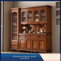 Buffet mural multifonctionnel en bois massif de style américain du milieu du siècle, armoire de rangement moderne et minimaliste