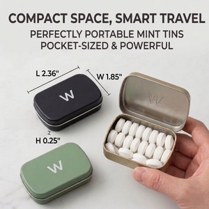 Vietnam WeWood Minimalist <b>Small</b> Mint Tin Box Hinged Metal Pocket Case Custom Logo Premium Breath Mint <b>Containers</b> - Product Image 4