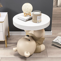 Décoration intérieure moderne personnalisée Statue d'animal chien gorille Table d'appoint Mobilier d'angle latéral canapé de salon Table de chevet pour chambre à coucher