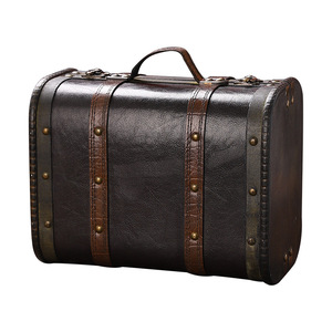 Retro Leather Storage <b>Box</b> Solid Color Flip Opening Hand Carry Decorative <b>Box</b> - Product Image 5
