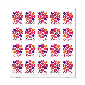 Etiquetas de Correo Personalizadas al por Mayor, Colección 2019, <span class=keywords><strong>Sellos</strong></span> de Papel con Diseño de Corazones y Flores, Etiquetas <span class=keywords><strong>Postales</strong></span> Permanentes de EE. UU. - Product Image 4