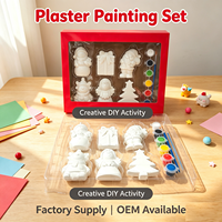 Kit de peinture sur plâtre DIY de Noël, statues en plâtre non peintes, ensemble d'artisanat artistique pour cadeaux de fête