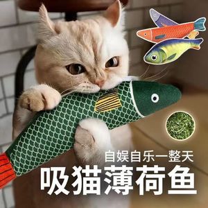 ของเล่นแมวรูปปลาแคทนิป ของเล่นเคี้ยวทนทานต่อการกัด สำหรับความบันเทิงในตัวเอง อุปกรณ์สำหรับสัตว์เลี้ยง - Product Image 3