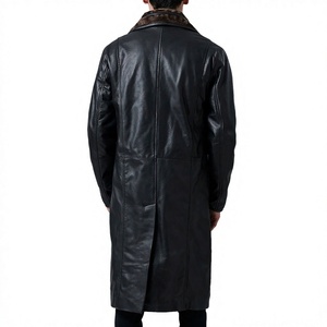 Vente directe usine Prix de gros Manteaux en cuir véritable pour hommes Ajustables Imperméables Respirants Double boutonnage Nouvelle Arrivée - Product Image 3
