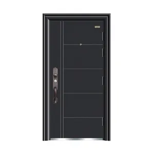 Puertas de seguridad de metal para exteriores, puertas de entrada principal personalizadas, diseño moderno de puerta delantera de hierro forjado Doble