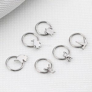 Yarasa şekilli arayüzü açılış kapanış burun Piercing takı mükemmel boyut günlük aşınma titanyum burun Piercing takı - Product Image 6