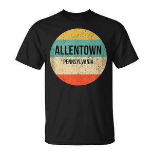 T-shirt Allentown Pennsylvania nera dal design vintage, taglia unisex per adulti - Product Image 1