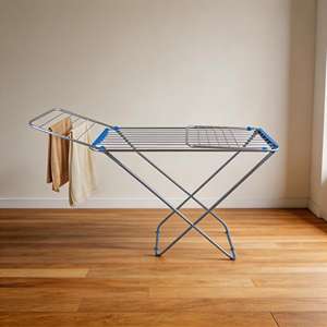 Séchoir à linge pliable à un seul niveau personnalisé, grande taille, support métallique multifonctionnel pour vêtements et serviettes - Product Image 5