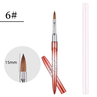 Ensemble professionnel de pinceaux à ongles en plastique souple pour manucure, dégradé, avec manche métallique, extension, sculpture, stylo à cristaux, acrylique, Kolinsky