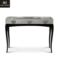 Console de luxe en bois massif Villa design senior Mobilier de salon sur mesure Tables d'entrée de couloir en acier inoxydable italien