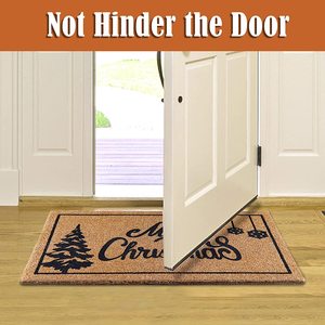 DONGWO Merry Christmas – tapis de porte épais en Fiber de Polyester PVC synthétique marron beige pour l'entrée de la maison - Product Image 2