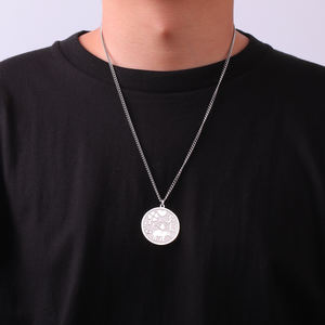 Myshape Good Luck Elephant Medallion Collier Puissant Protection Amulette Ohm Symbole Fer à Cheval Evil Eye Collier Acier Inoxydable - Product Image 5