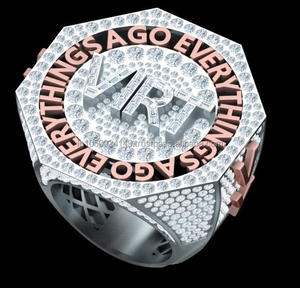 Anillos de joyería de moda Hip Hop, nuevo diseño, corte de laboratorio, Diamante cultivado, 14Kt, chapado en oro, anillo de ajuste de punta de plata esterlina, regalo de fiesta - Product Image 3