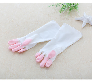 Gants de lavage en latex, accessoire pour les déplacements domestiques, gantelet de cuisine et pour vaisselle, caoutchouc étanche, brosse et bol, 1 pièce - Product Image 5