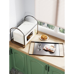 <b>Microwave</b> Oven Rack Stainless Steel Rectangle Standing Type Kitchen Countertop Storage Multifunctional Utility Rack - Product Image 5