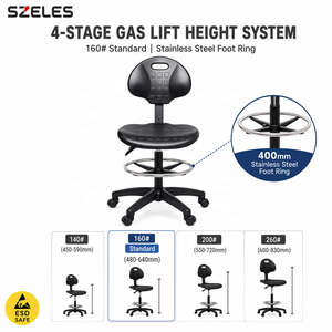 <span class=keywords><strong>Silla</strong></span> de Laboratorio ESD Conductiva con Respaldo y Reposapiés, Giratoria, Ergonómica, Antiestática, de Altura Ajustable, para Cuarto Limpio Industrial, con Espuma de PU - Product Image 3