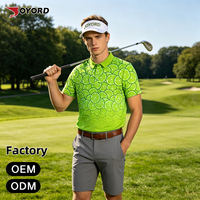 Polo de golf de performance de qualité tournoi, imprimé lime, vêtements d'équipe personnalisés, fabricant de vêtements de sport certifié Oeko-Tex 100