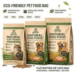 Bolsa de Plástico para Envasado de Alimentos, a Prueba de Humedad, de Grado Alimenticio, con Fondo Plano y Cierre Hermético, Laminada, para Alimentos para Mascotas, Tamaño Personalizado - Product Image 1