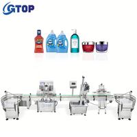 Ligne de remplissage et de bouchage de détergent liquide Hine 100ml 300ml, ligne de remplissage et de scellage de bouteilles Hine, ligne de remplissage de liquide vaisselle