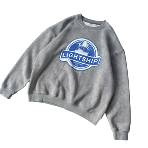 Lightship Brewing Co. Sweat-shirt à col rond surdimensionné unisexe, coupe classique, en coton tricoté, imprimé sur le devant, style décontracté d'automne - Product Image 1