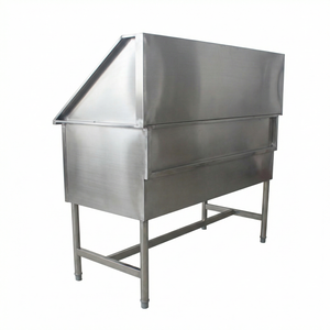 Meilleure baignoire pour animaux de compagnie, durable, en acier inoxydable robuste, pour toilettage professionnel des chiens, avec rampe et robinet, taille personnalisée - Product Image 1
