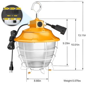 Lámpara de Trabajo Temporal LED IP65 de 100W, Iluminación de Construcción Colgante para Obras, Talleres, Interiores, Exteriores y Almacenes - Product Image 2