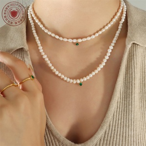 Collar de Lujo con Cadena de Acero Inoxidable y Perlas de Imitación, con Colgante de Circonita Cúbica, para Mujer - Regalo Moderno para Fiestas - Product Image 6