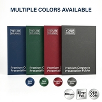 Carpeta de Negocios Azul Marino, Carpeta Corporativa con Logotipo Personalizado, Portadocumentos Profesional de Doble Pliegue, Papelería de Alta Gama