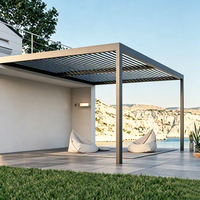 Pergola à toit à lamelles en alliage d'aluminium thermolaqué, multi-scènes, moderne, écologique, anti-corrosion, pour terrasse et jardin