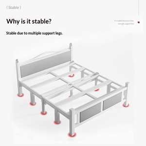 <span class=keywords><strong>Lit</strong></span> simple pliant à cadre métallique, design pliable pour la maison, le bureau, la pause déjeuner, la location, la petite chambre à coucher - Product Image 4