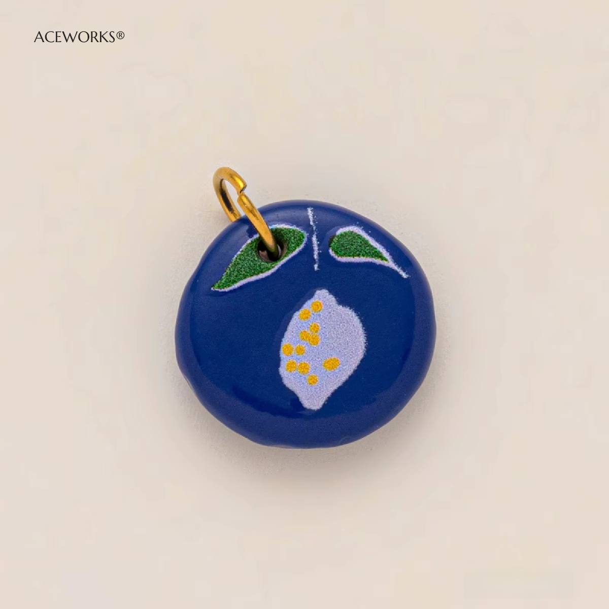 Folk Blue and Lemon Charm