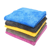 Serviette en microfibre polaire corail épaisse et douce, haute absorption, pour lavage de voiture, detailing automobile et nettoyage domestique