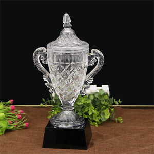 <span class=keywords><strong>Coupe</strong></span> de trophée en cristal HBL pour compétitions sportives de football et de basketball, récompense commémorative pour partenaires d'entreprise - Product Image 1