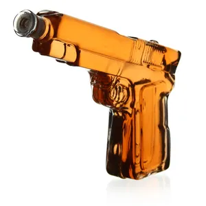 High Borosilicate Hot Sale 250ml/500ml Novelty Glass Hand Gun Bottle