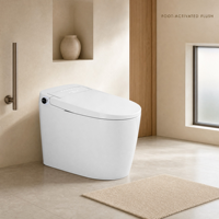 WC intelligent moderne M849 à poser au sol, avec siphon en S et en P, chasse d'eau automatique, siège chauffant et télécommande