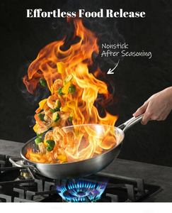 <span class=keywords><strong>Wok</strong></span> en titane avec couvercle en verre, poêles professionnelles martelées en titane pur sans PFAS, compatibles induction pour la cuisine et la cuisson à l'ailoi - Product Image 5