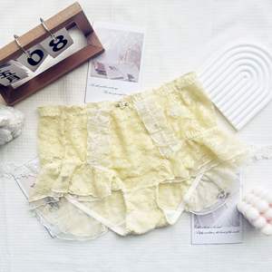 Sous-vêtements féminins <span class=keywords><strong>sexy</strong></span> en coton à volants, culotte à nœud style princesse japonaise, haute élasticité, respirante - Product Image 4