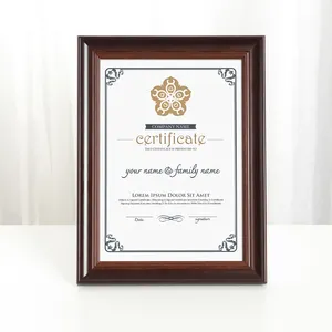 High Quality 8.5x11 Document Frame Certificate Frames Made Of Solid Wood Display Certificates Standard Paper Frame