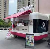 Remorque alimentaire mobile, chariot de cuisine de rue entièrement équipé, construction en fibre de verre/aluminium, résistant à la rouille, pour les en-cas
